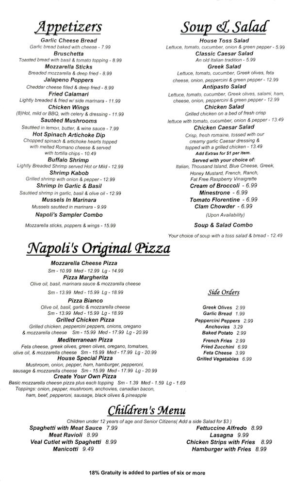 Napoli Italian Restaurant Garlic Cheese Bread