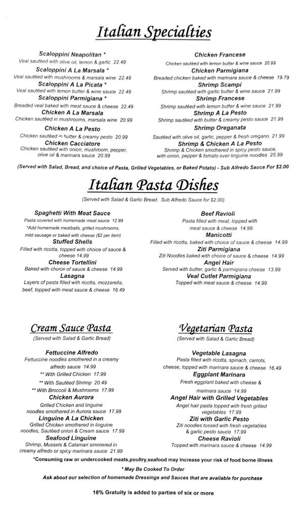 Napoli Italian Restaurant Menu image 3