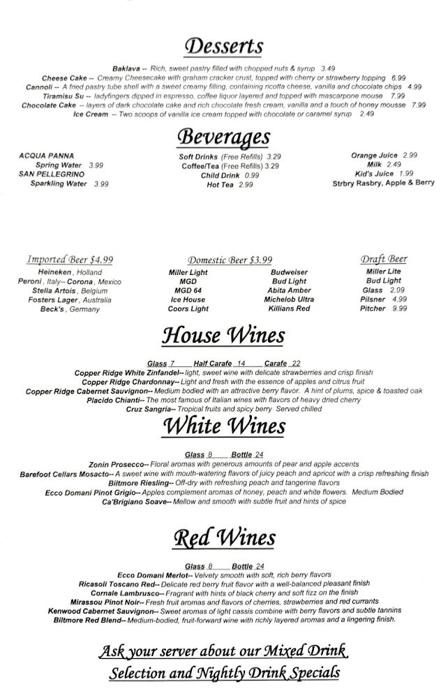 Napoli Italian Restaurant Menu image 4